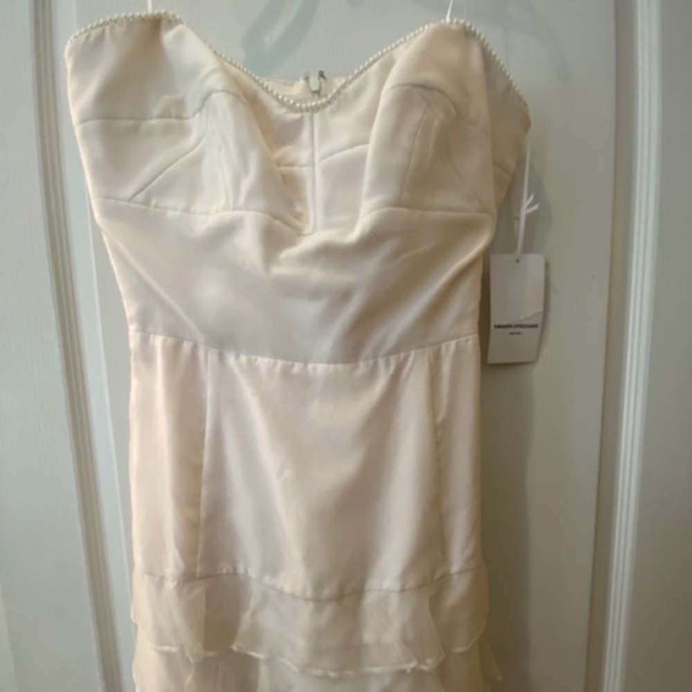 Amanda Uprichard Ivory/white strapless dress size large